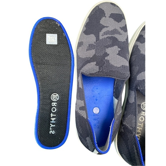 Rothy Rothy\'s Blue and Gray Camouflage Sneakers slip on size 8.5